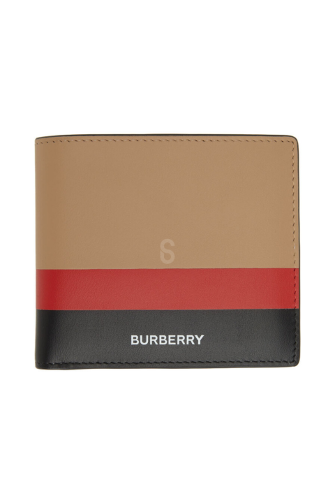 BURBERRY Wallet Leather Bifold Beige